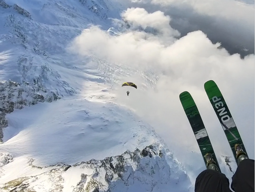 Skiing and Flying in Chamonix