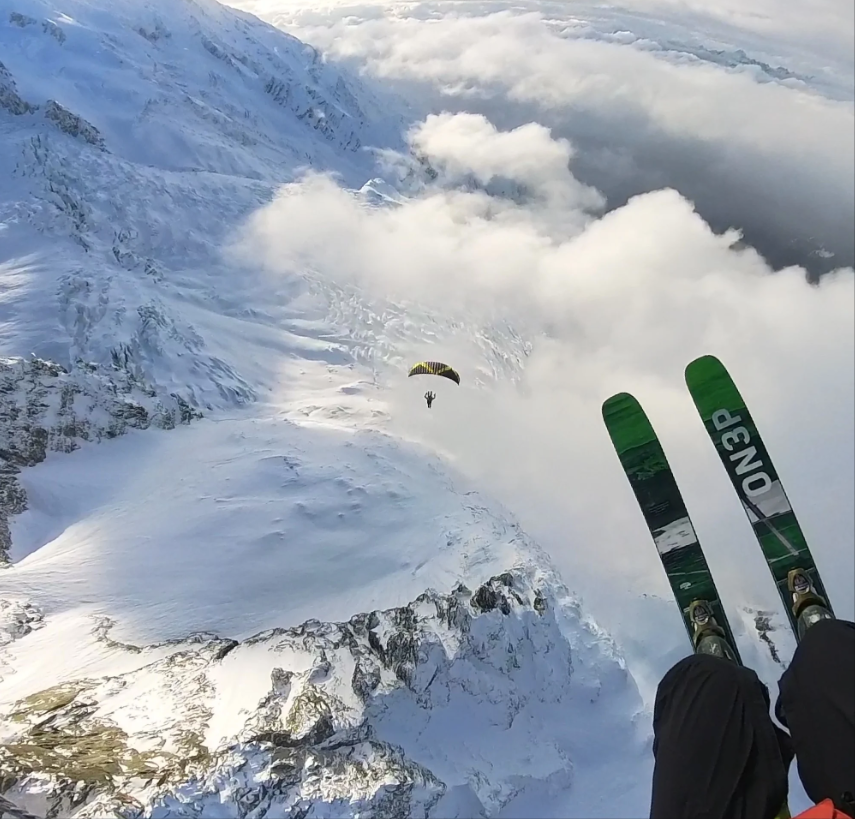Skiing and Flying in Chamonix